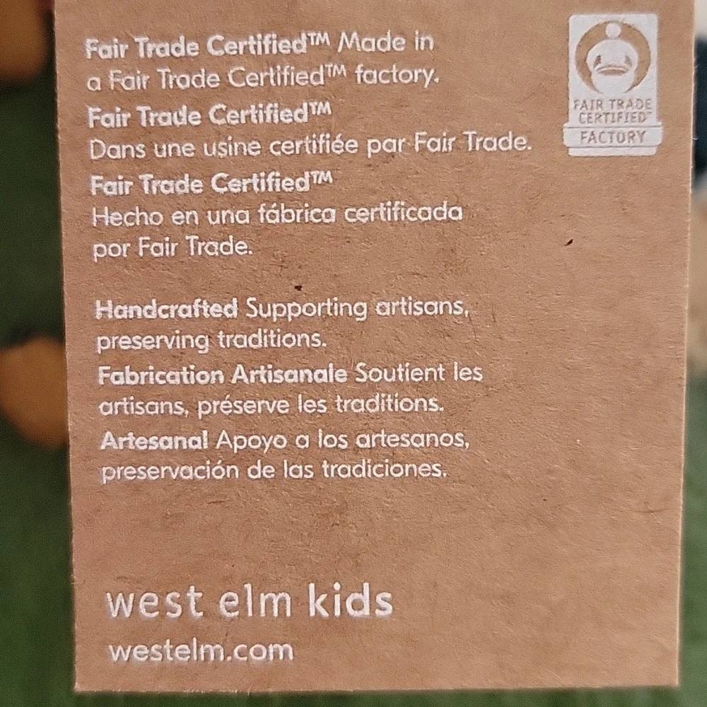 West Elm Dinosaur Brontosaurus Felted Wool Chrismas Stocking Handmade Nepal NWT